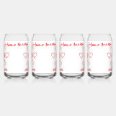 Valentijns's XOXO met Harten in Rood | Blikvorm Glas (Links)