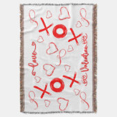 Valentijns's XOXO met Harten in Rood | Deken (Voorkant Verticaal)