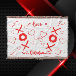 Valentijns's XOXO met Harten in Rood   Deken