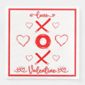 Valentijns's XOXO met Harten in Rood | Servet (Voorkant)