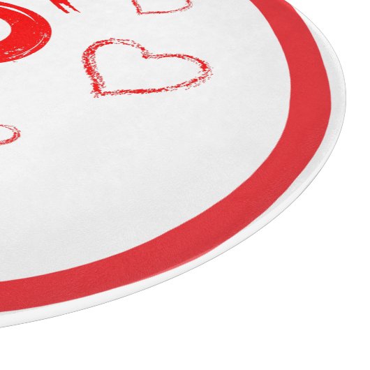 Valentijns's XOXO met Harten in Rood | Snijplank (Hoek)