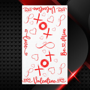 Valentijns's XOXO met Harten in Rood Tafelkleed