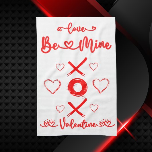 Valentijns's XOXO met Harten in Rood | Theedoek