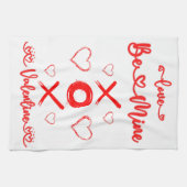 Valentijns's XOXO met Harten in Rood | Theedoek (Horizontaal)