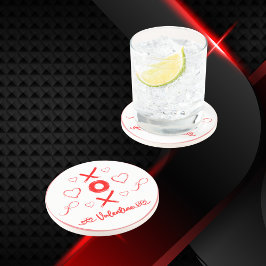 Valentijns's XOXO met Harten in Rood | Zandsteen Onderzetter