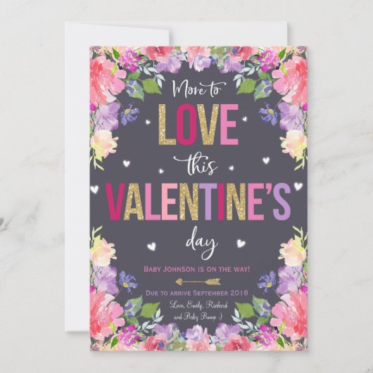 Valentijns's zwangerschapsaankondiging Baby onthul Feestdagenkaart (Voorkant)