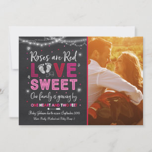 Valentijns's zwangerschapsaankondiging Baby onthul Feestdagenkaart