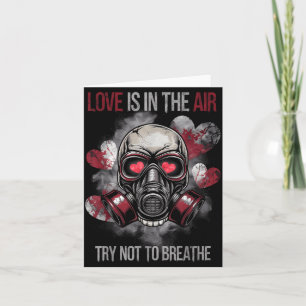 Valentijnsschedel gasmasker liefde romantiek kaart