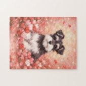 Valentijnsschnauzer met Hartjes Legpuzzel (Horizontaal)
