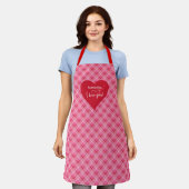 Valentijnsschort met op maat gemaakte naam en roma schort (Gedragen)