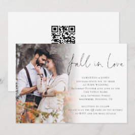 Valentijnsscript Foto-overlay QR-code Huwelijk Kaart