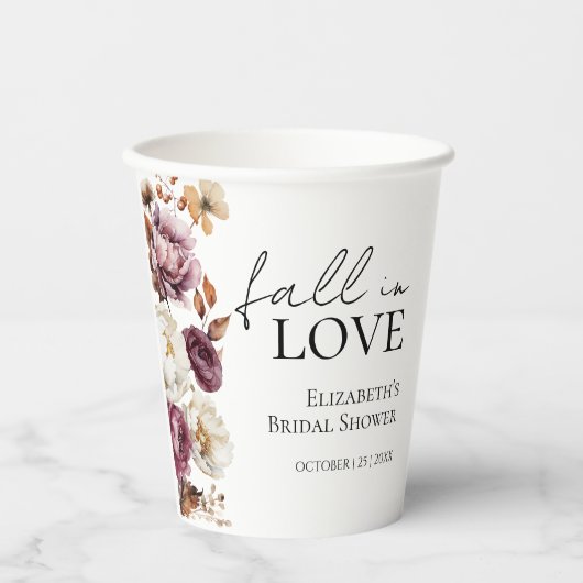 Valentijnsshower Burgundy Herfst Bruidsshower Papieren Bekers (Voorkant)