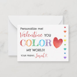 Valentijnsshuttlepen Kleur mijn wereld Klaskaart Notitiekaartje