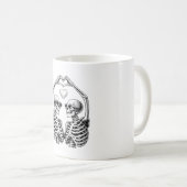 Valentijnsskeletkoppel - Gotisch romantisch hart Koffiemok (Voorkant rechts)