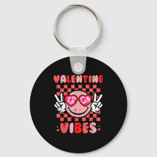 Valentijnsstemming Gelukkig Gezicht Valentijnsdag Sleutelhanger