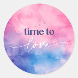 Valentijnssticker - Design Aquarelle Ronde Sticker