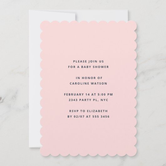 Valentijnssuikerhartje Babyshower Kaart (Achterkant)