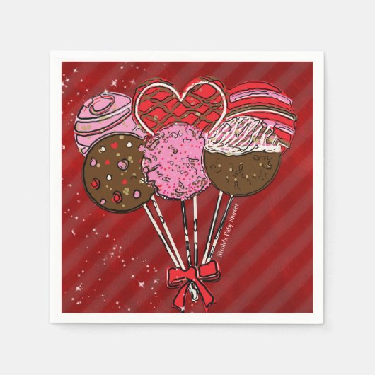 Valentijnstaart Pop Modern Chique Verjaardagsfeest Servetten (Voorkant)