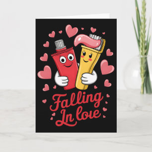 Valentijnstandpaste Liefde Tandenborstels Verliefd Kaart