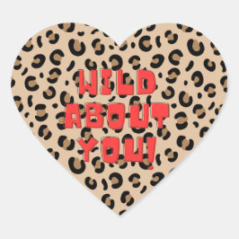 Valentijnsticker - Luipaardprint Hart Sticker