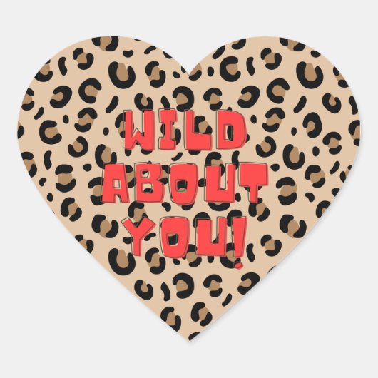 Valentijnsticker - Luipaardprint Hart Sticker (Voorkant)