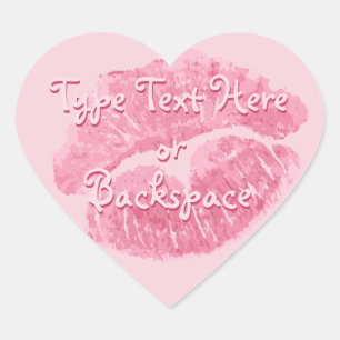 Valentijnstickers Liefdeskusstickers Personaliseer Hart Sticker