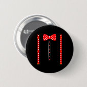 Valentijnsuit Rood Hart Strik Valentijnsdag Ronde Button 5,7 Cm (Voorkant /achterkant)