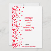 Valentijnsverjaardag Confetti Harten Aangepaste Ka Feestdagenkaart (Achterkant)