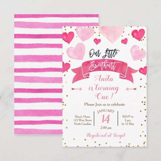 Valentijnsverjaardag Onze Kleine Liefje Kaart (Voorkant / Achterkant)