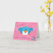 Valentijnsvogel Kaart (Gele Bloem)