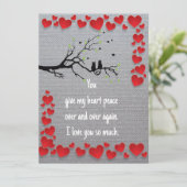 Valentijnsvogels  kaart (Staand voorkant)