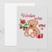 Valentijnswensen feestdagenkaart (Voorkant / Achterkant)