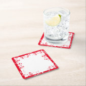 Valentijnswitte en rode Scruff-coasters Kartonnen Onderzetters (Insitu)