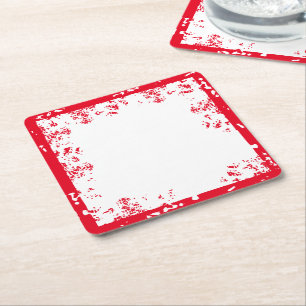 Valentijnswitte en rode Scruff-coasters Kartonnen Onderzetters