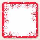 Valentijnswitte en rode Scruff-coasters Kartonnen Onderzetters (Voorkant)