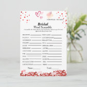 Valentijnswoord scramble bruidsfeest spelkaart kaart (Staand voorkant)