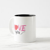 valentin dag tweekleurige koffiemok (Voorkant links)