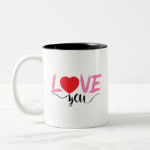 valentin dag tweekleurige koffiemok (Links)