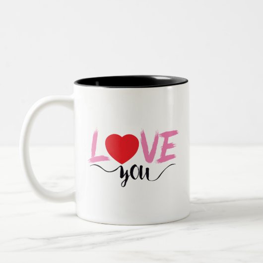 valentin dag tweekleurige koffiemok (Links)