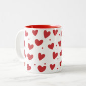 Valentin Hearts Patroon 14 juli Tweekleurige Koffiemok (Voorkant links)