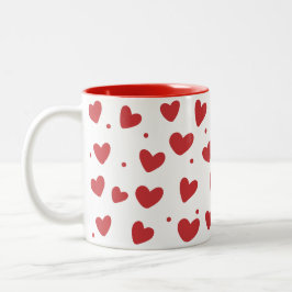 Valentin Hearts Patroon 14 juli Tweekleurige Koffiemok