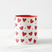 Valentin Hearts Patroon 14 juli Tweekleurige Koffiemok (Center)
