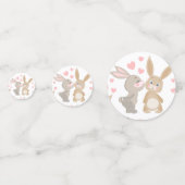 Valentin Kissing Rabbits Confetti (Voorkanten)