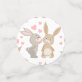 Valentin Kissing Rabbits Confetti (Kleine voorkant)