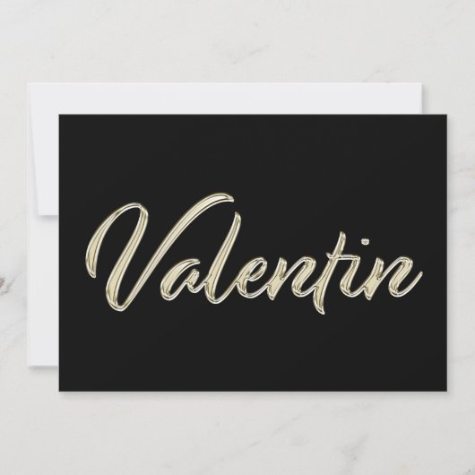 Valentin Naam: wit goud handschrift Karte Kaart (Voorkant)