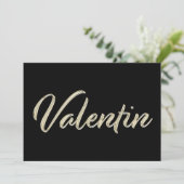 Valentin Naam: wit goud handschrift Karte Kaart (Staand voorkant)