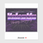 Valentin Name Vorname retro Sticker Geburtstag (Vel)