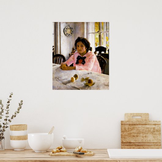 Valentin Serov: Meisje met perziken Poster (Keuken)