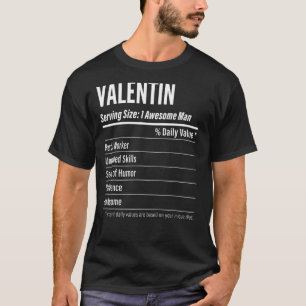 Valentin Serving Maat Voeding Etiket Calorieën T-shirt