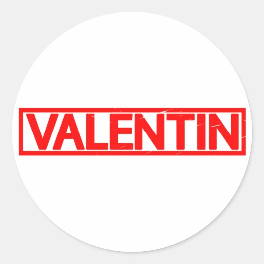 Valentin Stamp Ronde Sticker (Voorkant)